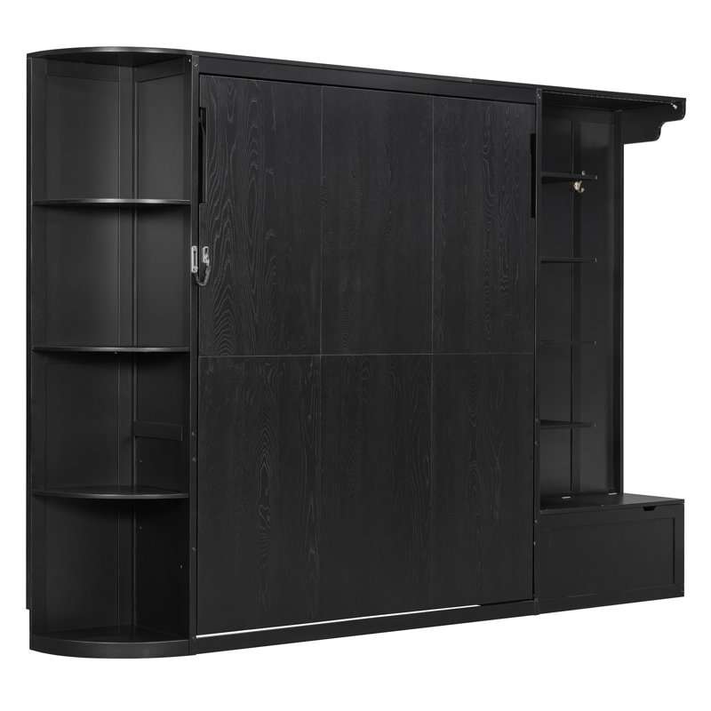 Lit escamotable avec rangement et lumières Murphy, Black