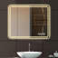 Miroir de salle de bain 40 x 32 pouces à DEL - brouillard, cuivre 5 mm - argent, gradation 3 couleurs, fixation murale, miroir argent, longue durée de vie de la lampe 3 couleurs-940916729-940916732