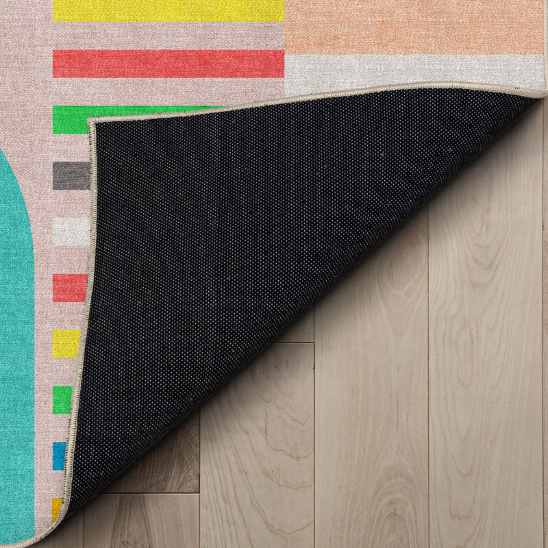 Shanea Multi Color Modern Geometric Flat-Weave Rug, Rectangle 3'3" x 5'