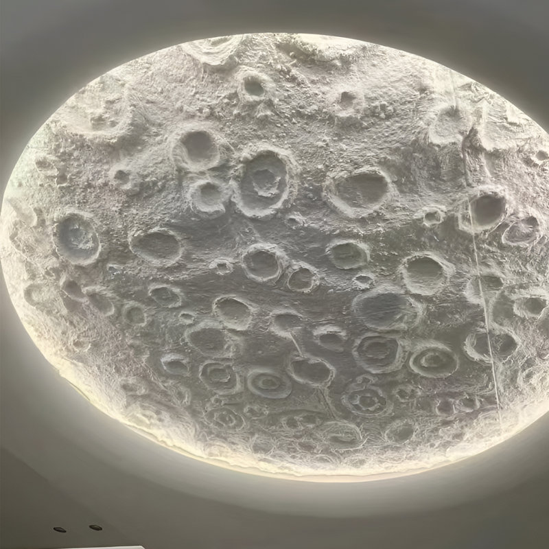 Moon Crater PU Wall Panel White Textured Finish Size:1200 x 600 mm