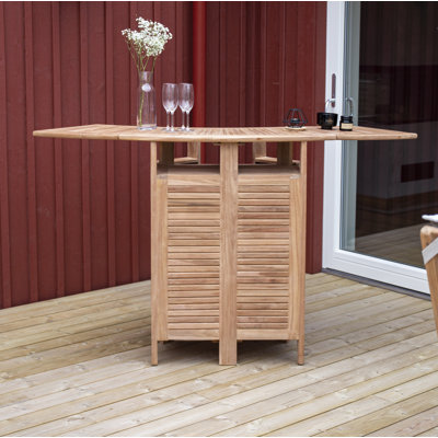 Baek Half Moon Teak Solid Wood Outdoor Bar Table - 97 cm W 53 cm D