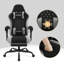 Gaming Chair With Pocket Spring Cushion, Massage Ergonomic Office Chair, Wide Padded Swivel Computer Chair With Massage Lumbar Pillow Footrest, 150kg Load, Mesh Fabric-462407279