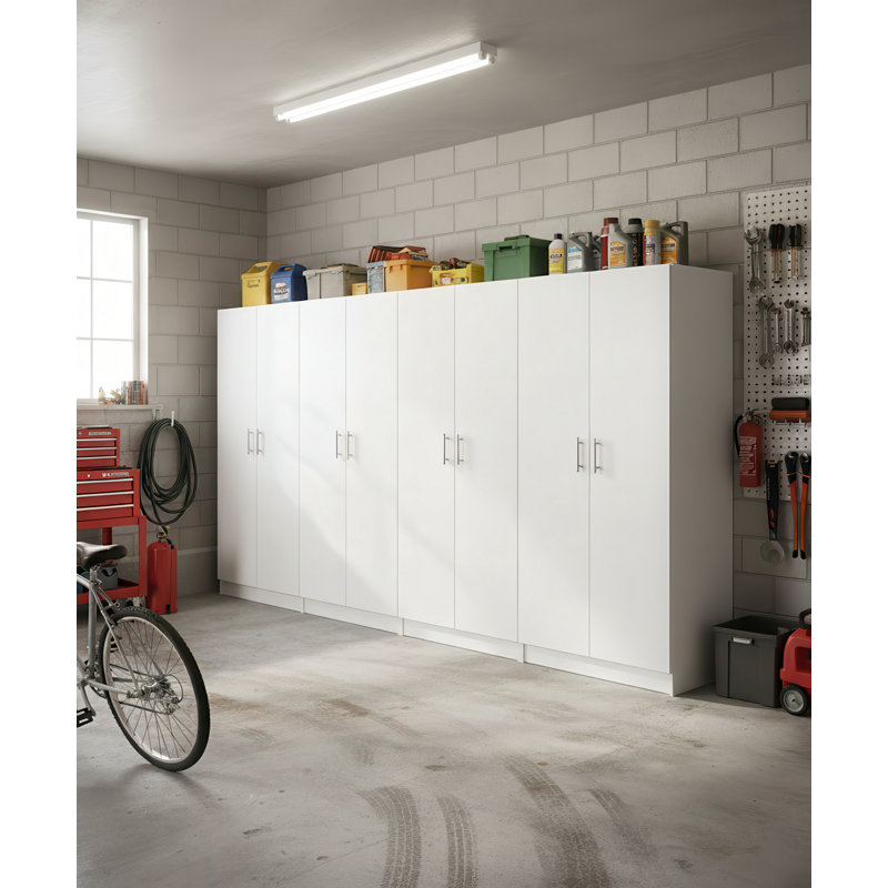 Armoire de rangement polyvalente blanche Modex (ensemble de 4 pièces), White