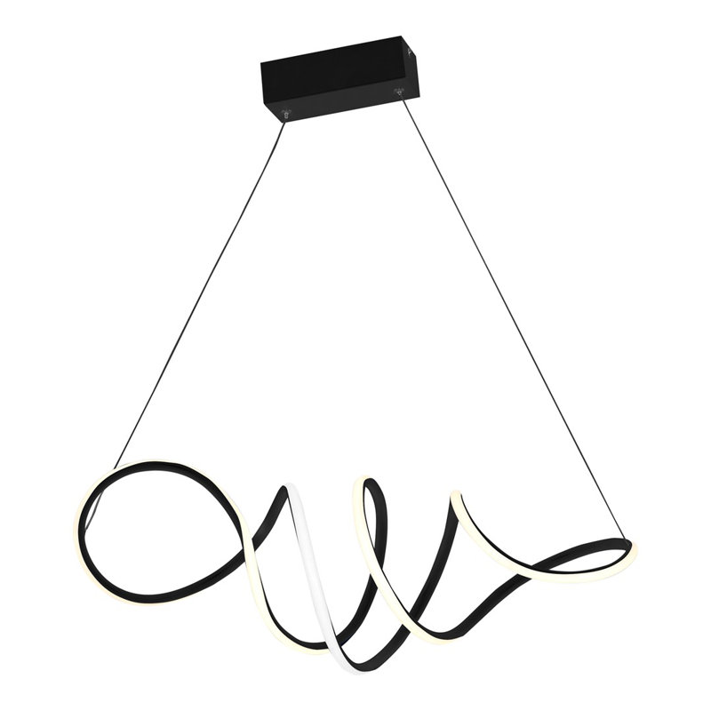 Breahnna 1 - Light LED Geometric Pendant, Black