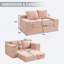 Canapé deux places à compression en mousse à mémoire de forme de 142 cm (56 po), rose, sans assemblage
