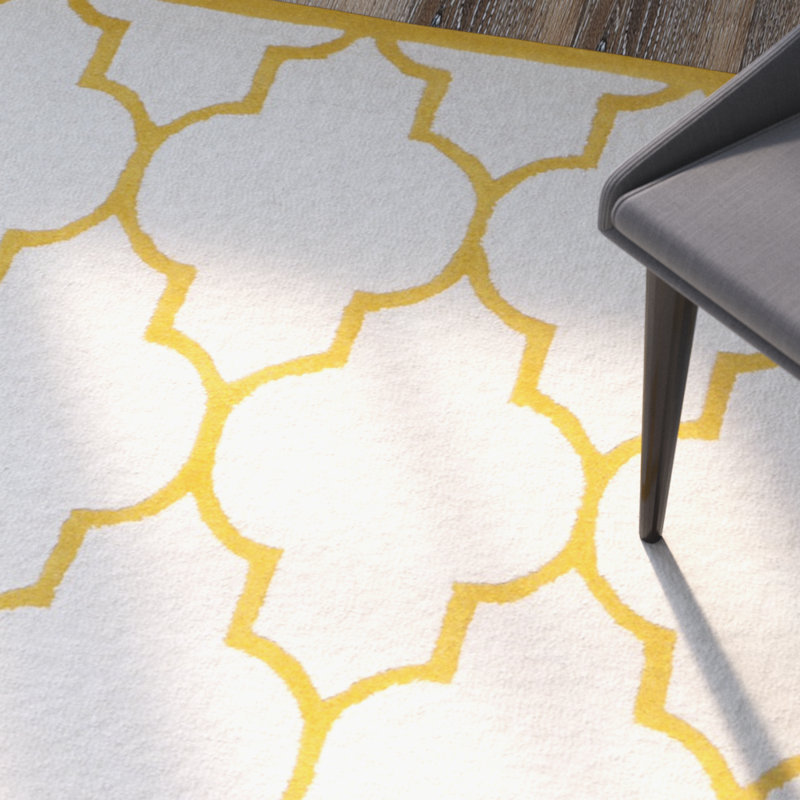 Cannen Hand Tufted Wool Geometric Rug, Rectangle 5' x 8'