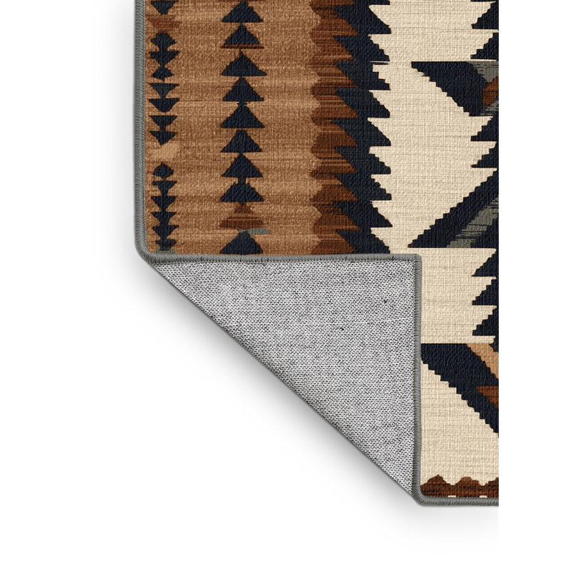 Washable Trail Arrow Southwestern Area Rug, Square 6'