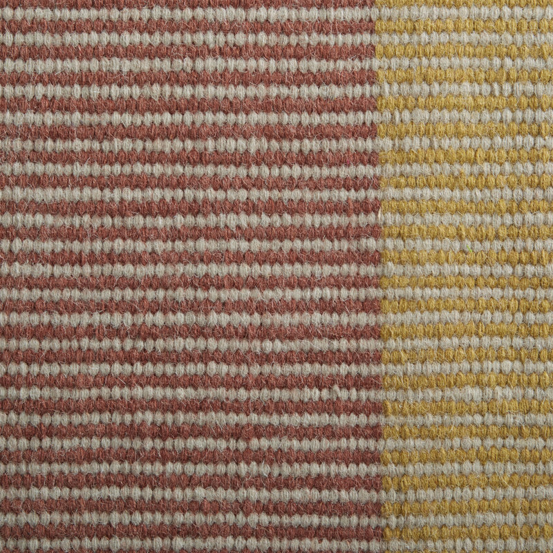 Bousta Wool Striped Area Rug in Orange/Yellow/Gray, Rectangle 9' x 12'