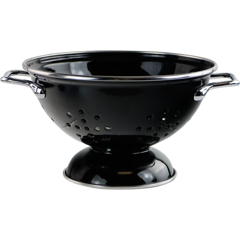 Prep & Savour Adame Steel Colander, Black, 3 QT