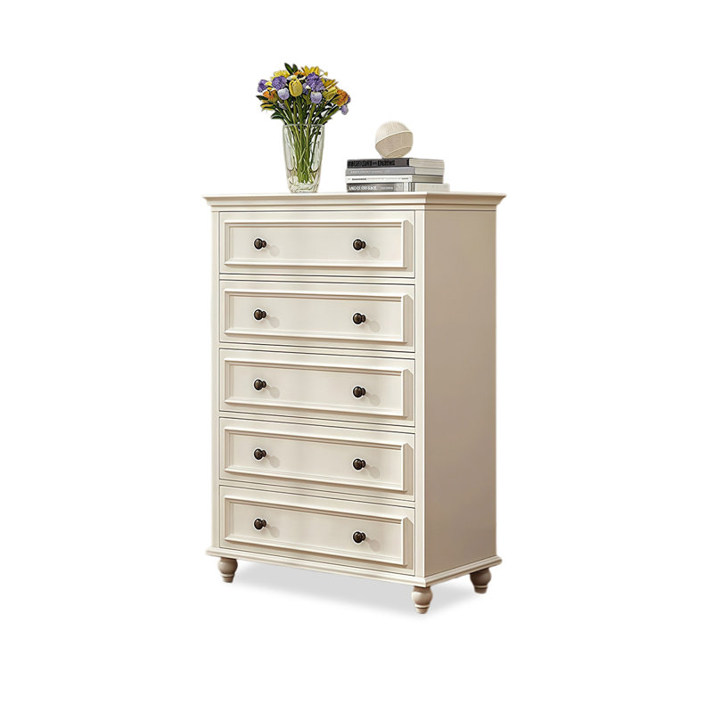 White Solid Wood Accent Cabinet
