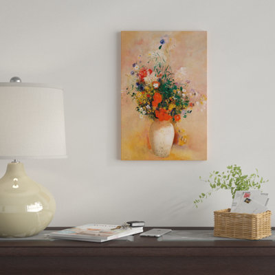 " Vase Of Flowers (Pink Background) " by Odilon Redon