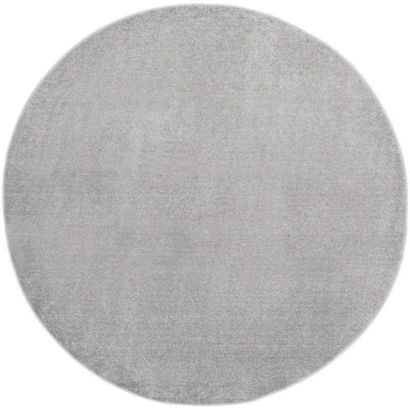 Tapis traditionnel argenté Yolonda, Rond 8 pi