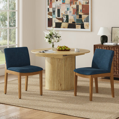 Chaise rembourrée moderne en chenille avec pieds en bois massif, chaise d'appoint sans accoudoirs