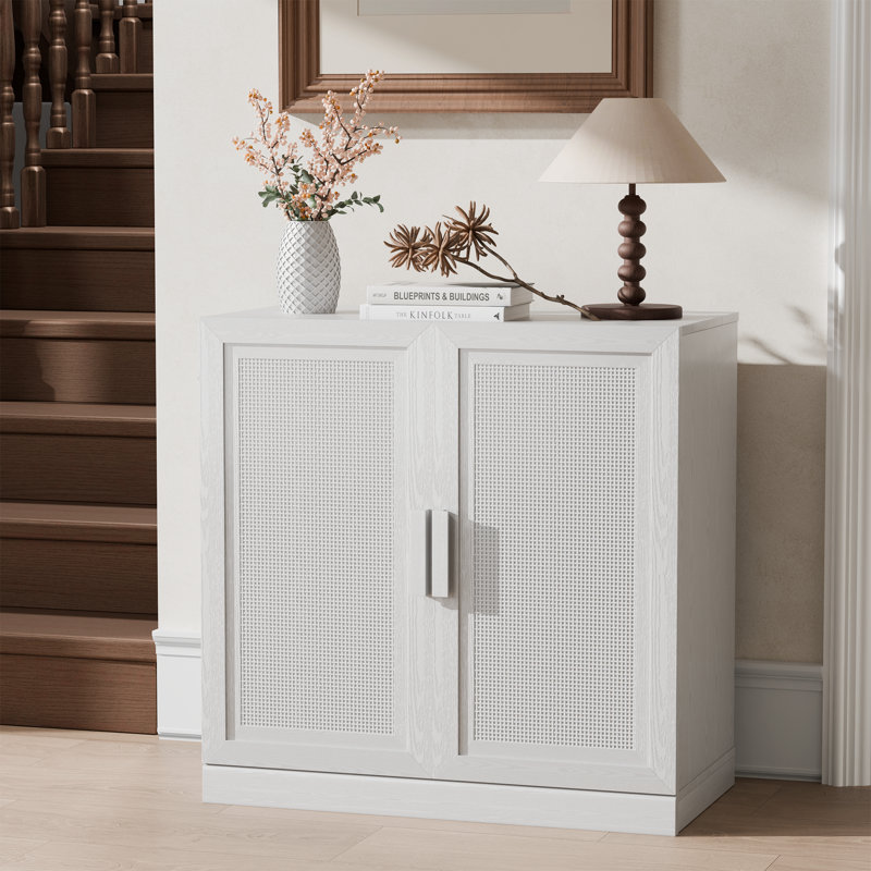 Armoire de rangement d'appoint en bois massif, Blanc, H 31 po x l 31 po x P 16 po