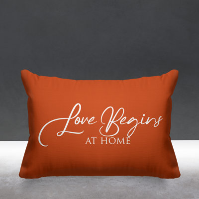 Aspire Love Begins at Home Outdoor Rectangular Pillow Cover & Insert
