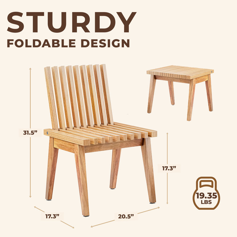  Banc convertible en bois d'acacia 20 po 3 en 1 pour l'intérieur et l'extérieur