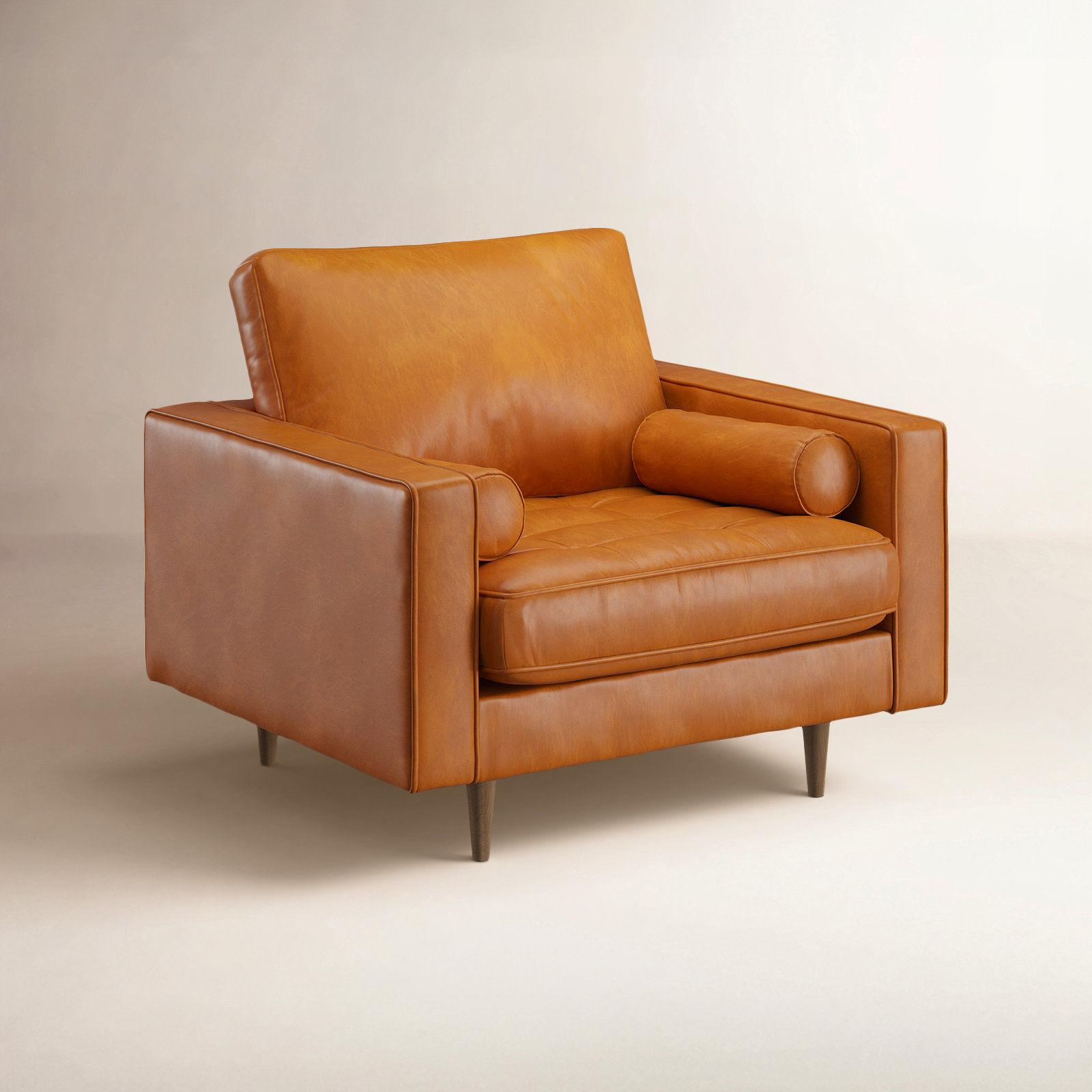Geo Armchair, Caramel / Honey Tan Genuine Leather