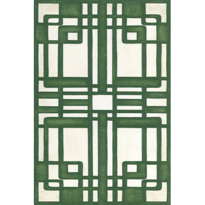 Emerald Deco Panel II by June Erica Vess - Wrapped Canvas Print