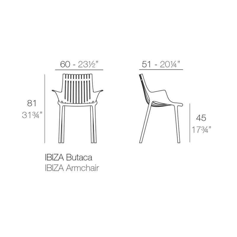 Ibiza Stacking Arm Chair, White