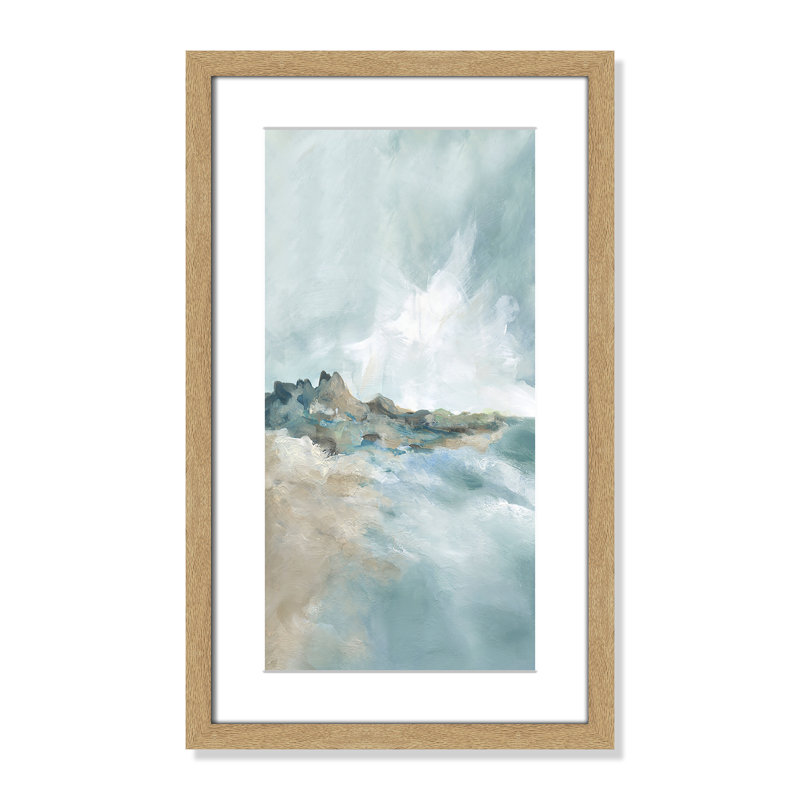 Imprimé Sandpoint par Carol Robinson, H 21 po x l 13 po x P 1,25 po, Reproduction encadrée avec passe-partout, Naturel