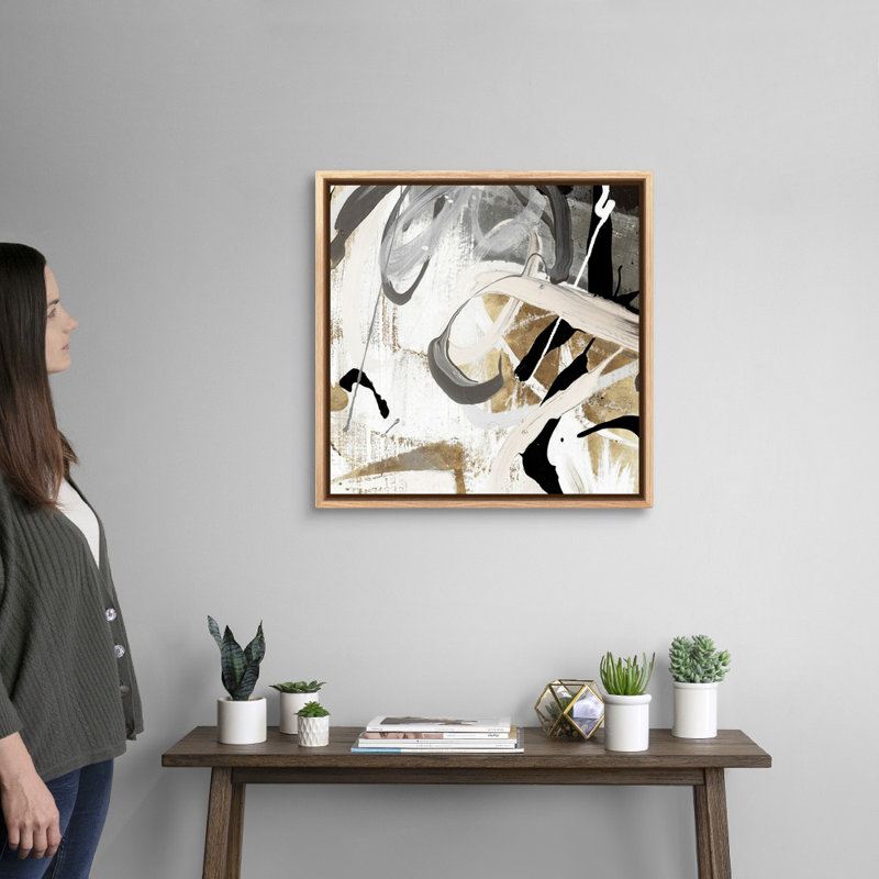 " Tangled I " Painting Print, Floater Framed Canvas, Natural, 25.25" H x 25.25" W