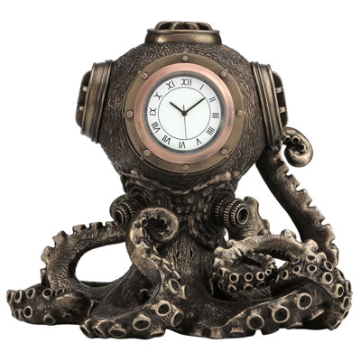 5.91 Clock Bronze Poly Resin