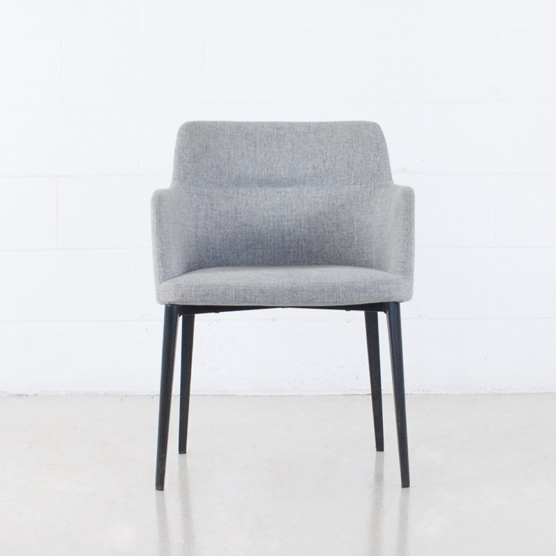 Jahnke Earle Upholstered Dining Arm Chair, Light Gray