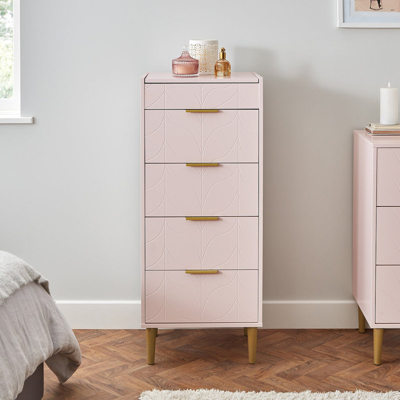 Adams 46cm W 4 - Drawer Chest of Drawers, Pink