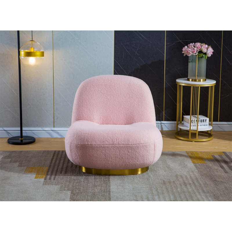 Chaise d'appoint Eshawn, Rose 100 % polyester