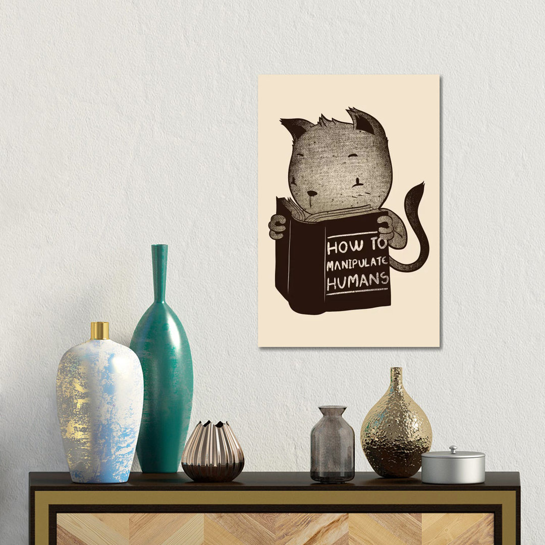 Cat How To Manipulate Humans von Tobias Fonseca - Gallery-Wrapped Canvas Giclée