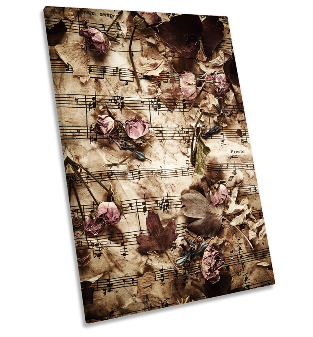 Dry Rose Petals Vintage Floral - Wrapped Canvas Photograph