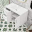 Meuble-lavabo mural avec lavabo en céramique, armoire de rangement flottante et 2 tiroirs à fermeture en douceur-1599550037