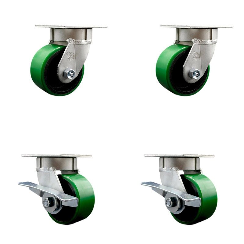 Ensemble de roulettes pivotantes, Vert