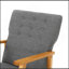 Chaise berçante rembourrée en tissu gris