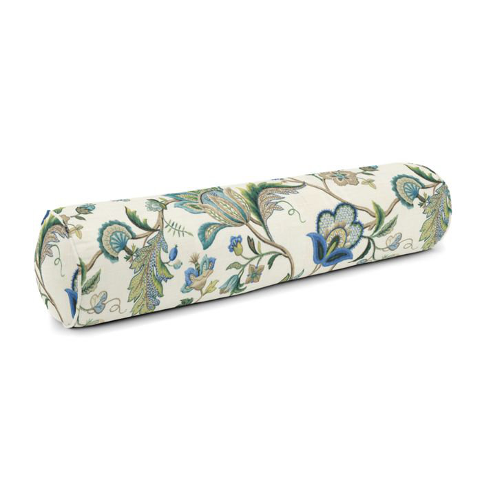 Fleur De Leaf Floral Reversible Throw Pillow, 8" x 24", Green/Pink//White