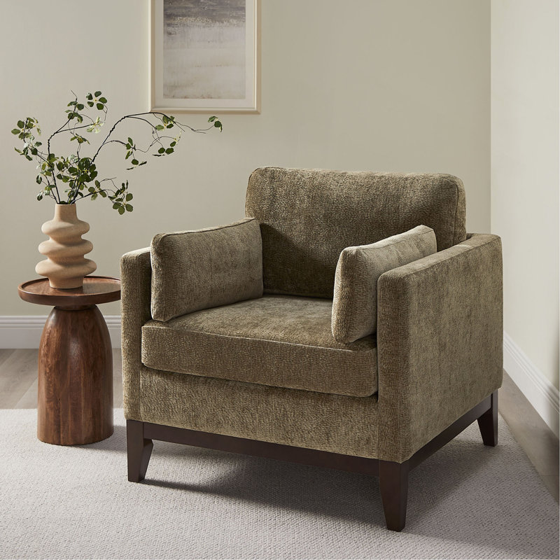 Chaise avec accoudoirs Chalco, Vert