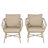 Outdoor Chair - Earthy Style With & Spill- Cushions, 26.50"w X 25.50"d 28.75"h, 300 Lbs Max Club Look Brown