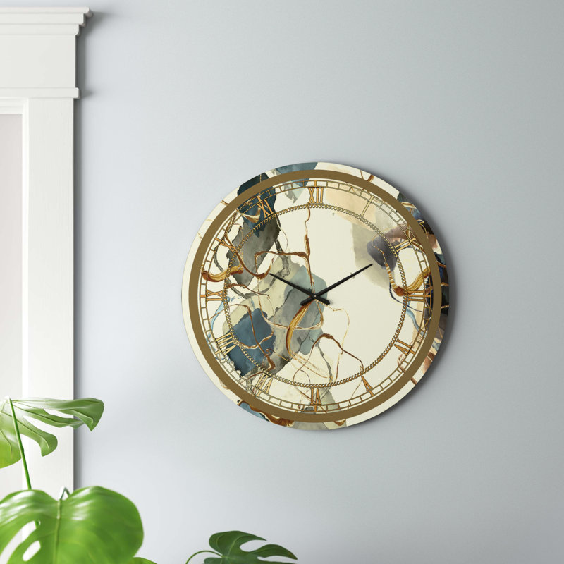 Gold Glam Squares VI - Horloge murale glam, Petit