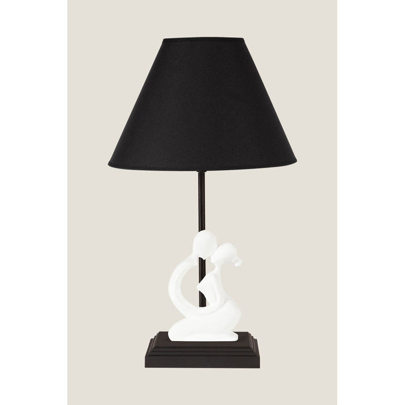 Lampe de table 16,5 po Barview, Noir / blanc, Noir