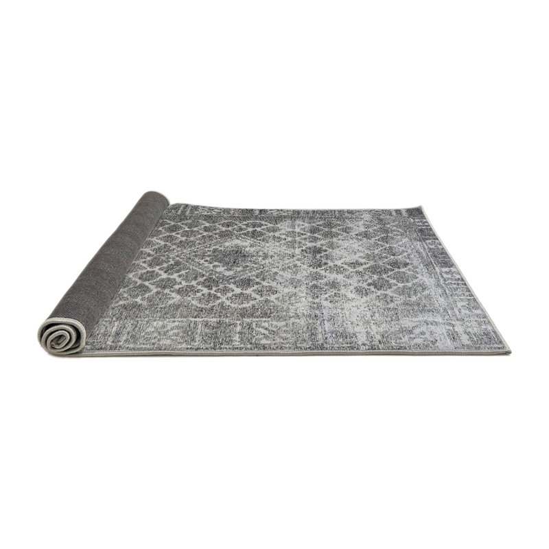 Tapis beige/gris/brun clair traditionnel Appistoki, Rond 4 pi