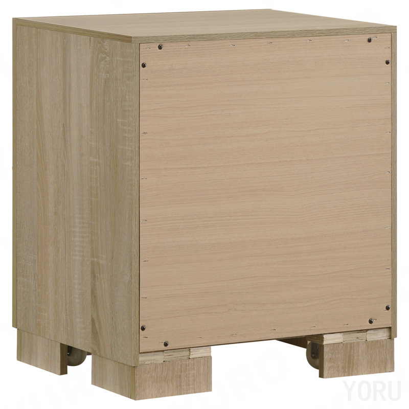 Light Oak 2-Drawer Nightstand