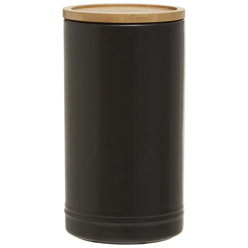 Fenwick Ceramic / Porcelain Jar, Black, 12cm H x 11cm W x 11cm D