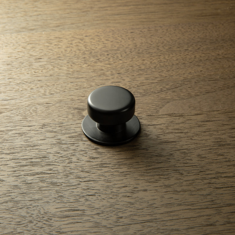 Sturdy Round Knob, Black, 1.69"