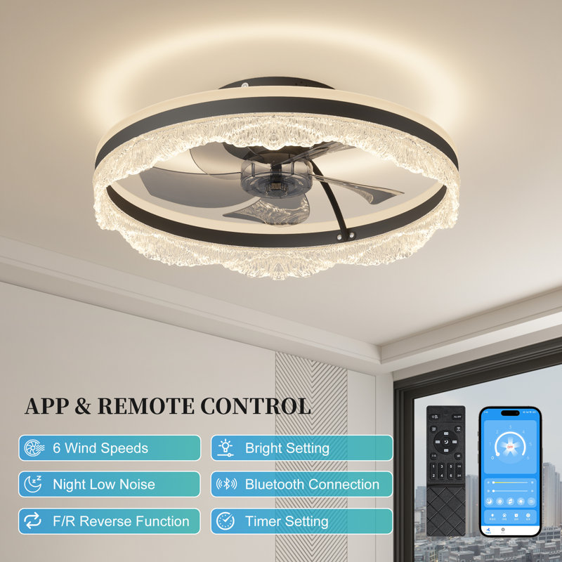 Ventilateur de plafond avec lumière encastrée Quiet, 20"