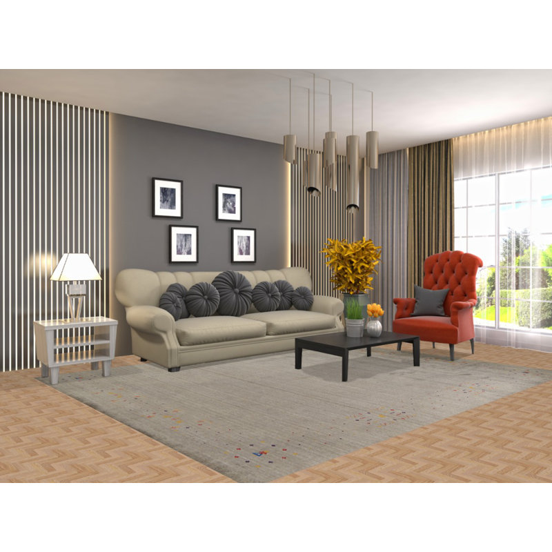 Tapis oriental rayé vert Gabbeh
