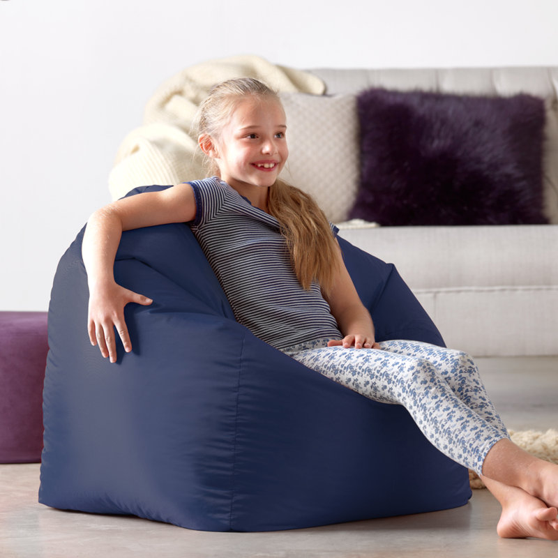 Bean Bag Bazaar Teen Classic Water-Resistant Bean Bag Chair, Navy