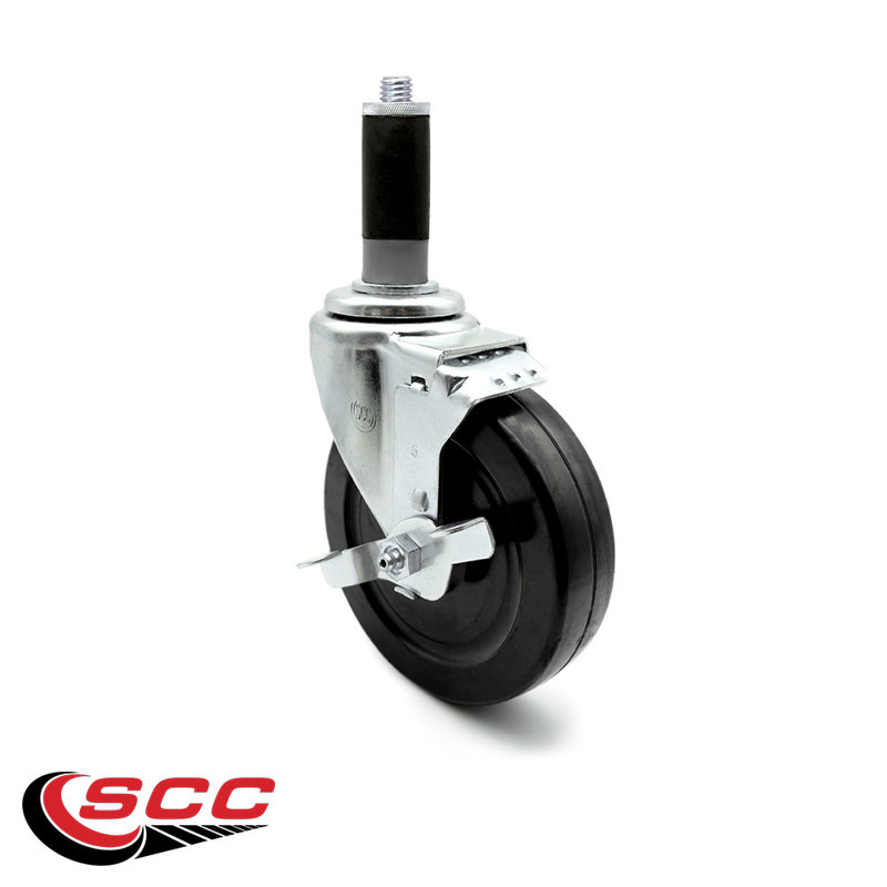Hard Rubber Caster with Brake