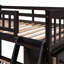 Lit superposé en bois avec 6 tiroirs et tablettes flexibles, lit inférieur avec roulettes-107263404
