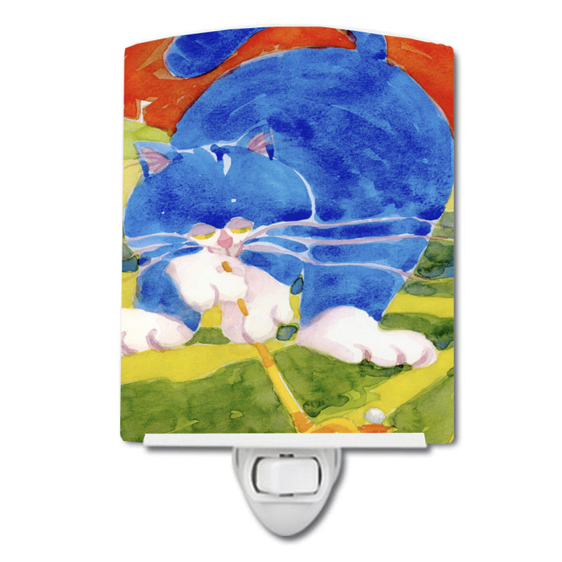 Big the Cat Golfer Ceramic Night Light