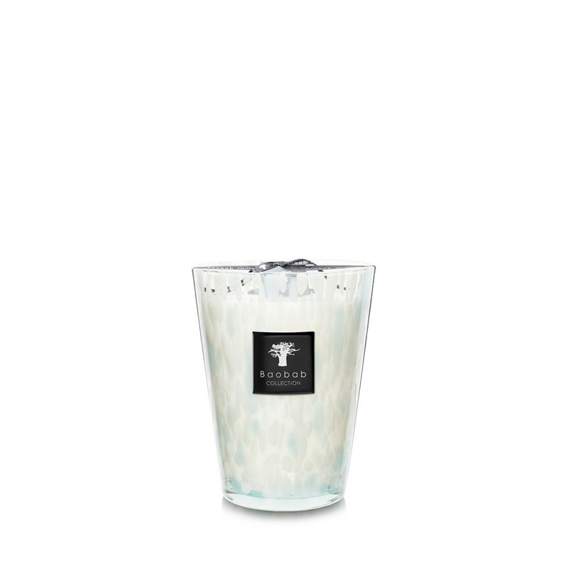 Pearls Sapphire Candle, 9.45" H x 7.41" W x 7.41" D